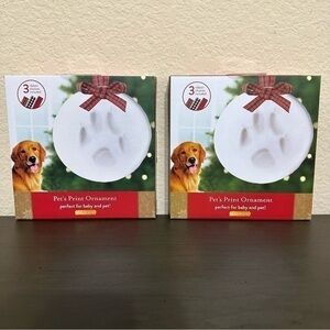 Pet Print Baby Print Ornament 2 Boxes DIY Gift Keepsake Christmas Holiday NWT